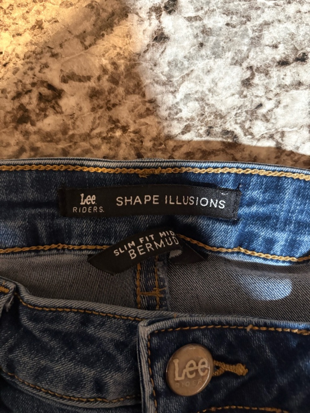 Lee Shape Illusions Slim Fit Denim Bermuda Shorts in Blue